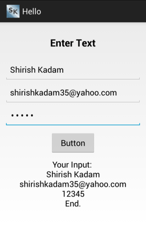 Android: How to Read and Display User Input